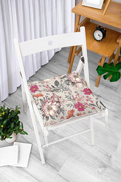 Realhomes Papatya & Gül Tasarımlı Dijital Baskılı Modern Pofidik Sandalye Min...