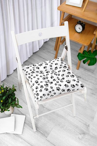 Realhomes Ψηφιακό τυπωμένο μοντέρνο αφράτο μαξιλάρι καρέκλας Cat Dog Footprint