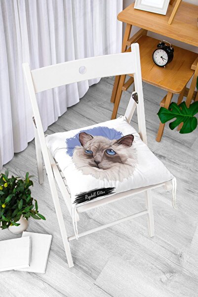 Realhomes Slatka jastučnica za stolicu sa digitalnim štampanim uzorkom mačke,...