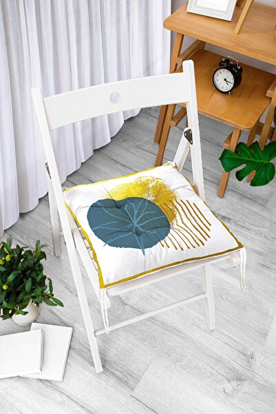 Realhomes Ovalni jastuk za stolicu sa digitalnim štampanim uzorkom u zlatnom ...