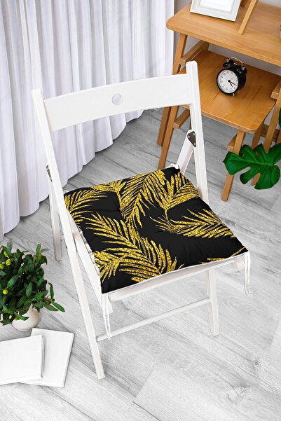Realhomes Digitalno štampani moderni mekani jastuk za stolicu sa uzorkom zlat...