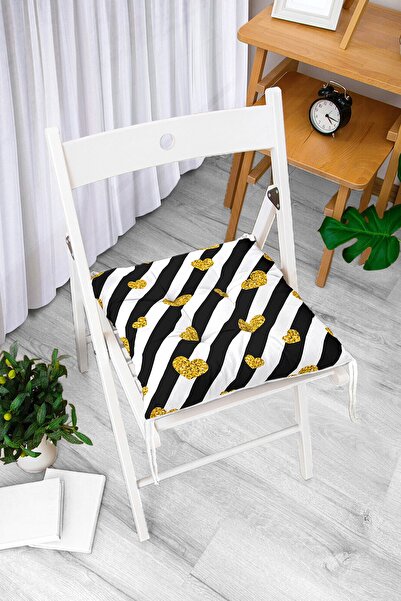 Realhomes Digitalno štampani moderni mekani jastuk za stolicu sa zlatnim deta...