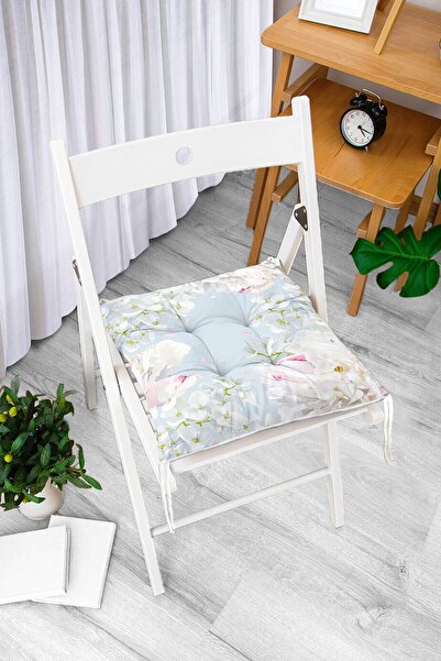 Realhomes Renkli Zeminli Beyaz Çiçek Desenli Dijital Baskılı Modern Pofidik S...