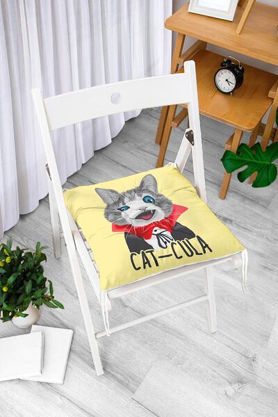Realhomes Cat-cula digitalno štampani moderni mekani jastuk za stolicu