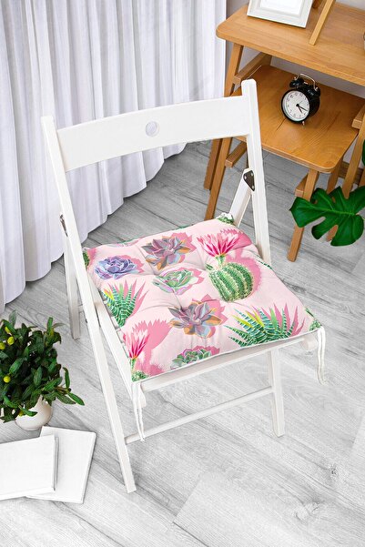 Realhomes Jastuk za stolicu sa digitalnim štampanim uzorkom kaktusa na šareno...