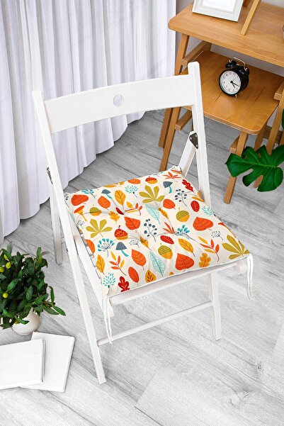 Realhomes Sonbahar Temalı Yaprak Figürlü Dijital Baskılı Modern Pofidik Sanda...