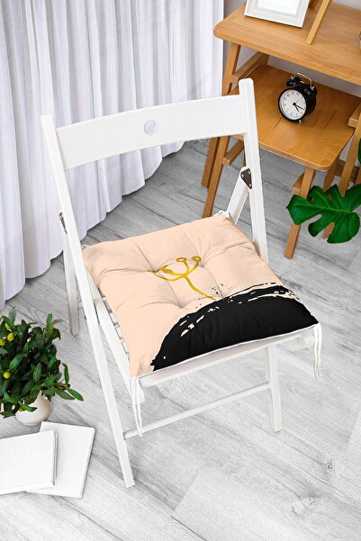 Realhomes Digitalno štampani moderni mekani jastuk za stolicu sa zlatnim deta...