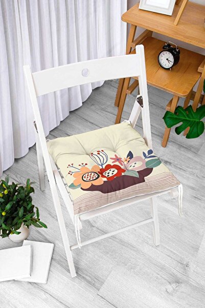 Realhomes Pernă de scaun puf modernă imprimată digital cu fundal colorat și m...