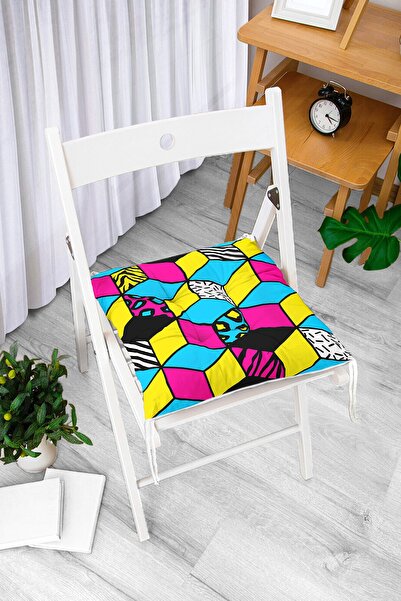 Realhomes Moderni geometrijski kockasti jastuk za stolicu sa digitalnim štamp...