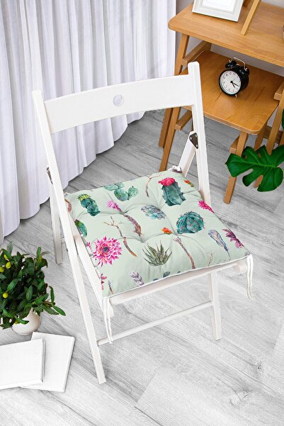 Realhomes Pernă de scaun pufoasă modernă imprimată digital cu model de cactus...