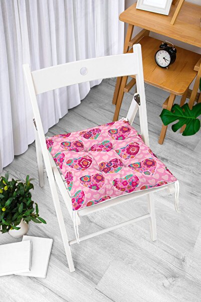 Realhomes Jastuk za stolicu sa digitalnim štampanim uzorkom u obliku srca unu...