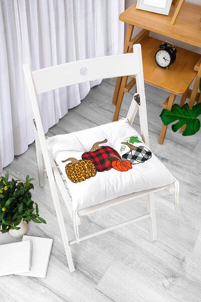 Realhomes Білий фон з цифровим принтом у вигляді гарбузів на тлі еко-патерну,...