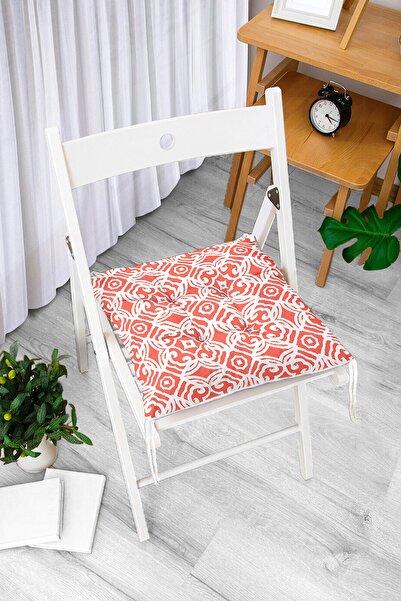 Realhomes Narandžasti jastuk za stolicu sa modernim pufnastim dizajnom i digi...