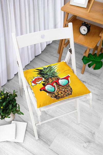 Realhomes Pernă de scaun pufoasă cu design special cu tematică pop art ananas