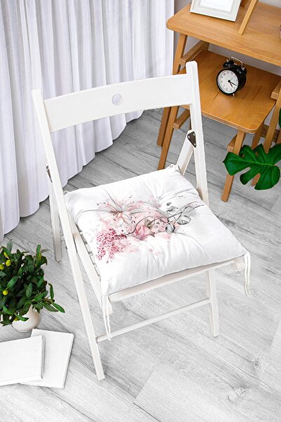 Realhomes Ogea Çiçek Temalı Yaprak Çizimi Pofidik Sandalye Minderi