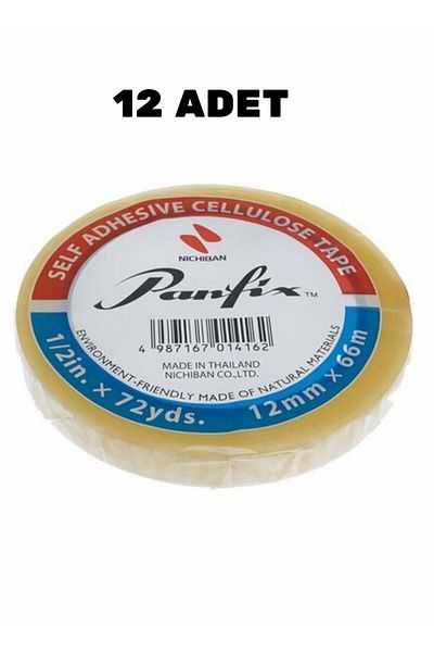 Panfix Cellophane Tape Office Tape 12mmx66mt 12 Pieces