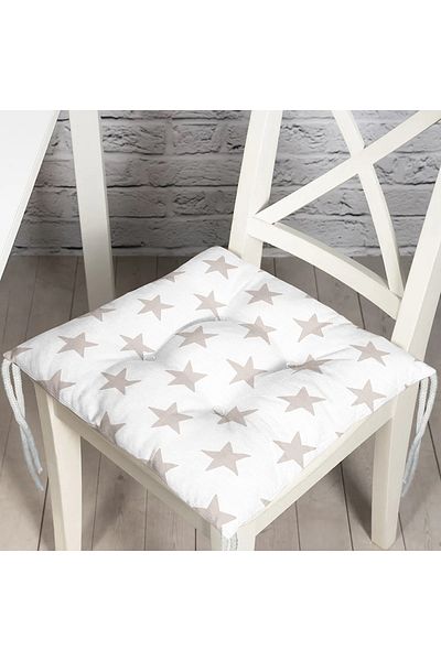 Realhomes Light Gray Star Modern Fluffy Chair Cushion