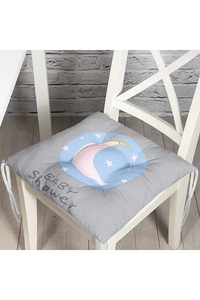 Realhomes Gray Children's Room Flying Balloons Patterned Fluffy Chair Cushion