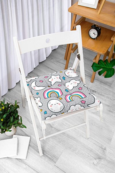 Realhomes Сучасна подушка для стільця з цифровим принтом у вигляді веселки та...