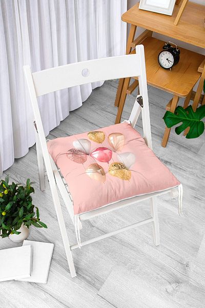 Realhomes Pink Background Balloons Patterned Fluffy Chair Cushion