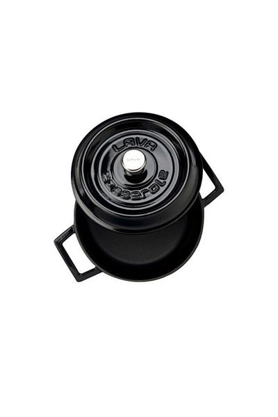 Lava Cast Iron Round Pot. Trendy Diameter(Ø)24cm. - Black