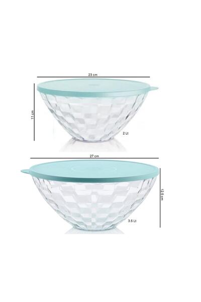 Tupperware Pırlanta Servis 2'li Saklama Kabı 2lt-3.5lt Hsgl