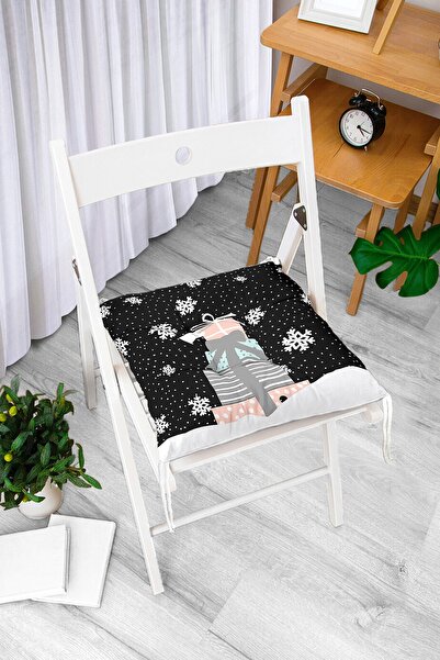 Realhomes Crni snježni paketi poklona za pod, moderni pufasti jastuk za stoli...