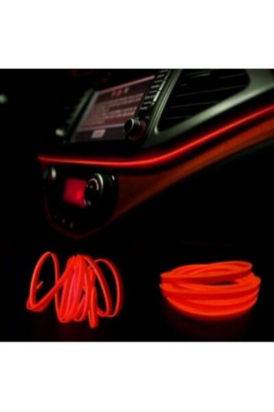 ŞüsCarOto Araç Araba Içi Torpido Ledi Renkli Ip Neon Ip Led 2 Metre Kırmızı