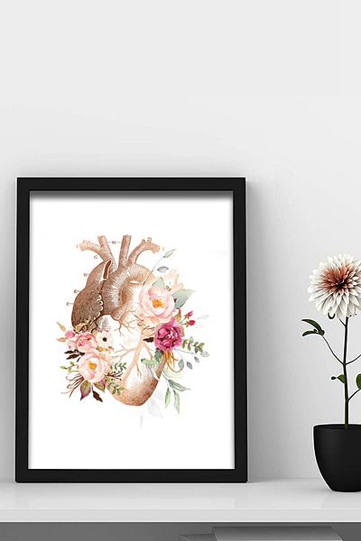 Dekor Loft Artă inimii, anatomia organelor umane, pictură murală pentru camera medicului cardiolog