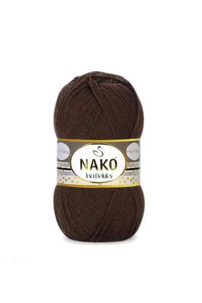 NAKO (5 Pieces) Pearl Deluxe 5195 Brown Knit Lanyard Cardigan-Sweater Blouse Yarn