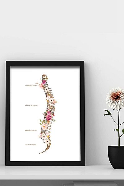 Dekor Loft Anatomie umană, chiropractică, vertebrală, artă spinală, tablou de perete pentru camera medicului chiropractor