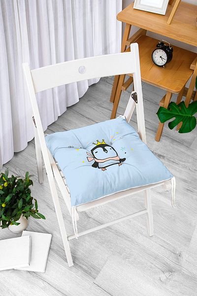 Realhomes Pernă pentru scaun cu puf pentru copii, cu imprimare digitală, cu design special albastru