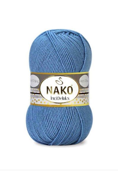 NAKO ( 5 Pieces ) Pearl Deluxe 3920 Blue Hand Knitting Thread Cardigan Sweater Blouse Thread
