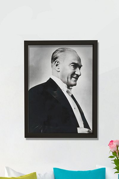 Dekor Loft Tablou Ataturk cu rama din lemn natural de pin