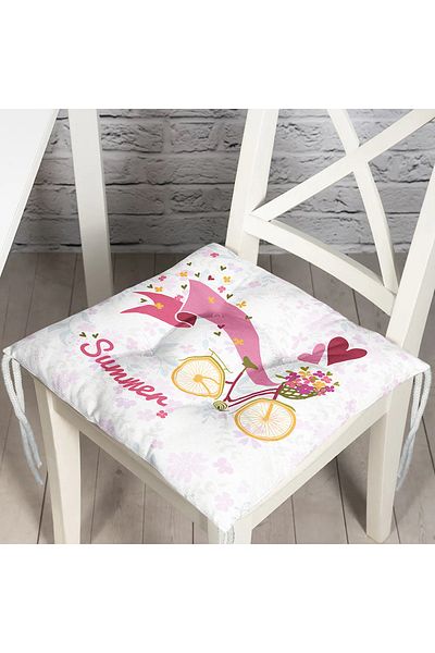 Realhomes Modern Bicycle Patterned Digital Printed Fluffy Chair Cushion