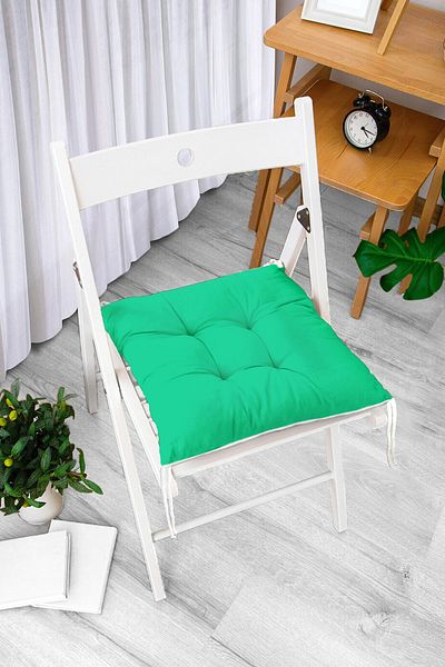 Realhomes Green Colored Fluffy Chair Cushion