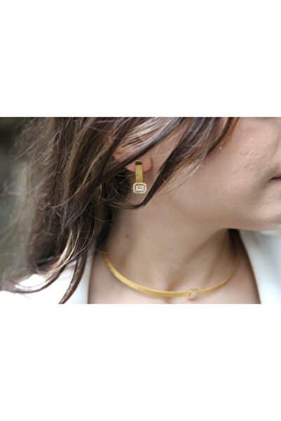 Altuntaş Gold&Silver Baget Model Altın Kaplama Gümüş Trabzon Hasır Küpe