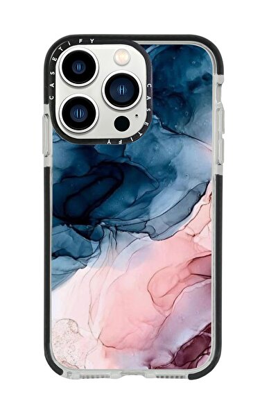 mooodcase Iphone 13 Pro Renkli Mermer Casetify Darbe Emci Silikonlu Telefon Kılıfı