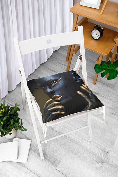 Realhomes African Gold Women's Special Designed Fluffy Square Chair Cushion