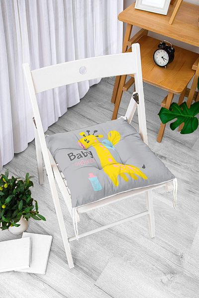 Realhomes Balloon and Giraffe Patterned Special Design Baby Room Fluffy Chair Cushion