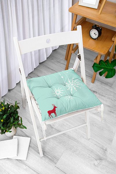 Realhomes Christmas Themed Digital Printed Fluffy Chair Cushion