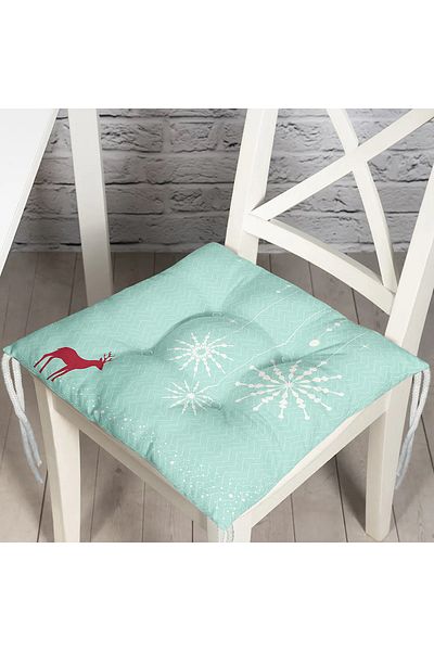 Realhomes Christmas Themed Digital Printed Fluffy Chair Cushion