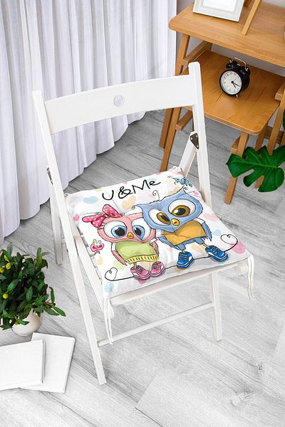 Realhomes Cute Cats Digital Printed Fluffy Square Chair Cushion