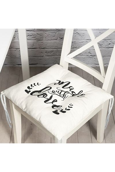 Realhomes Digital Printed Pofidic Chair Cushion Made With Love