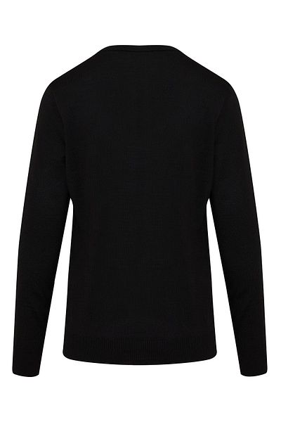 Hatemoğlu Black Regular Fit Patterned V-Neck Woolen Sweater