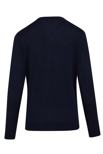 Hatemoğlu Navy Blue Regular Fit Patterned V-Neck Woolen Sweater