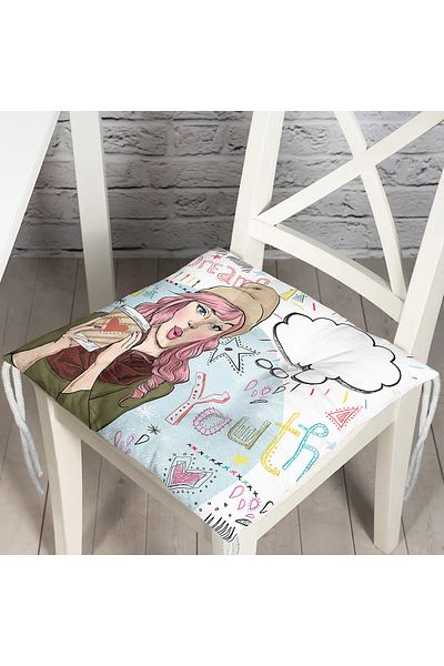 Realhomes Pop Art Patterned Digital Printed Modern Pouf Chair Cushion
