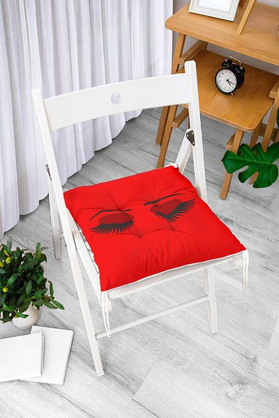 Realhomes Modern Eyelash Digital Printed Fluffy Square Chair Cushion