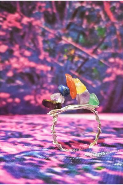 Mıçı takı silver خاتم 7 شقرا - مصنوع يدويًا من الحجر الطبيعي