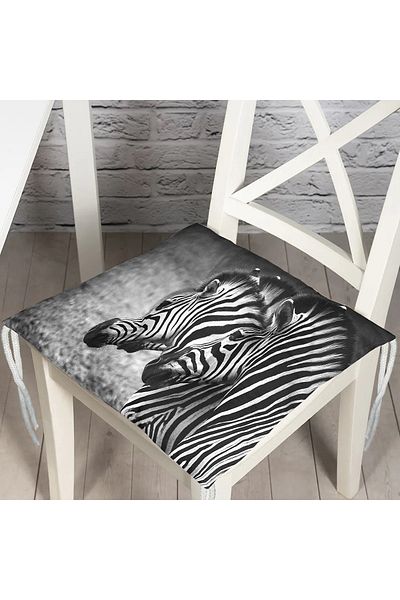 Realhomes Modern Zebra Pattern Digital Printed Fluffy Chair Cushion